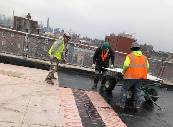 Completed flat roof NYC skyline